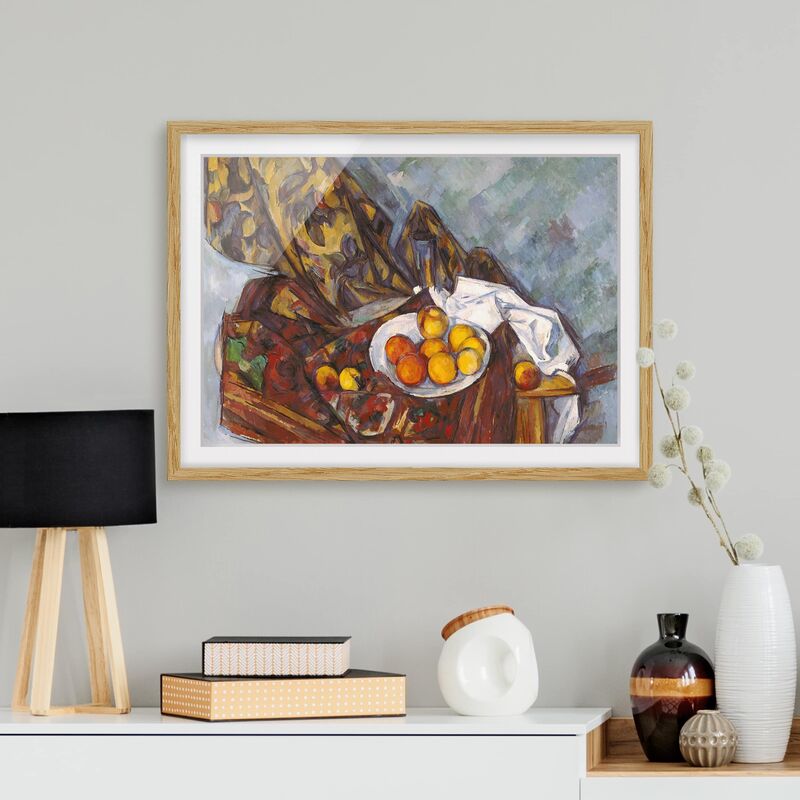 

Póster enmarcado - Paul Cézanne - Still Life Fruit Dimensión LxA: 18cm x 24cm, Marco: Roble