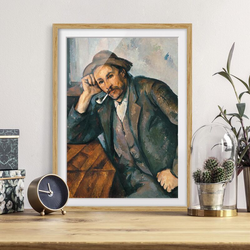 

Póster enmarcado - Paul Cézanne - The Pipe Smoker Dimensión LxA: 70cm x 50cm, Marco: Roble