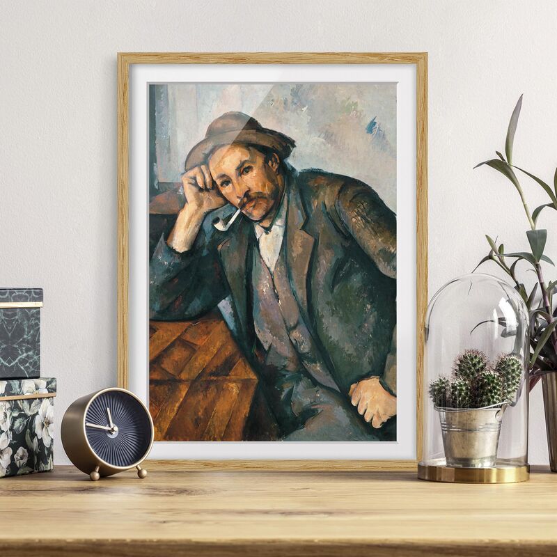 

Póster enmarcado - Paul Cézanne - The Pipe Smoker Dimensión LxA: 24cm x 18cm, Marco: Roble