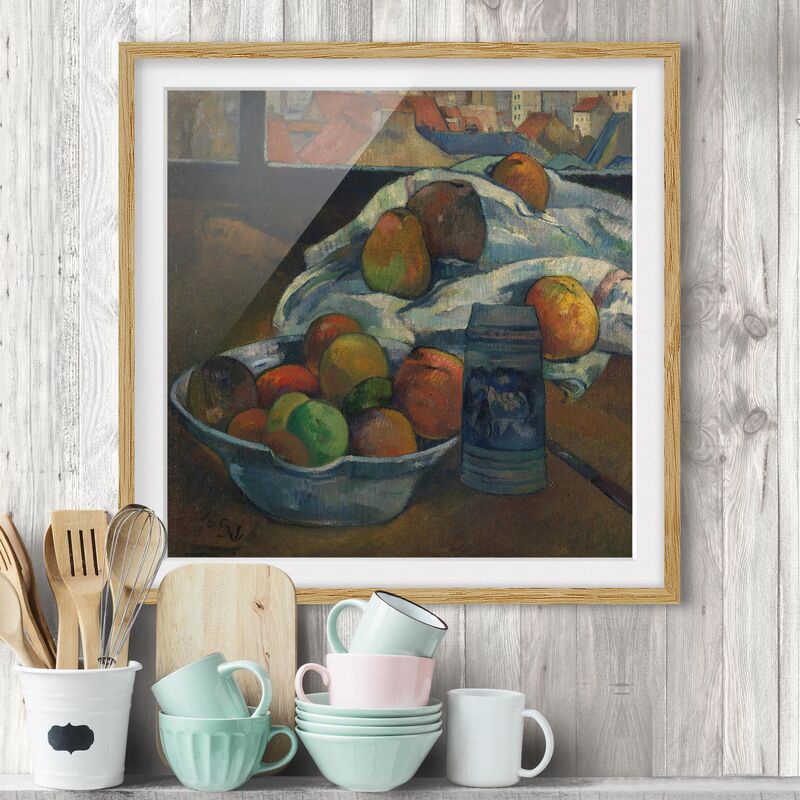 

Bilderwelten - Póster enmarcado - Paul Gauguin - Fruit Bowl Dimensión LxA: 70cm x 70cm, Marco: Roble