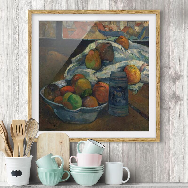 

Póster enmarcado - Paul Gauguin - Fruit Bowl Dimensión LxA: 50cm x 50cm, Marco: Roble