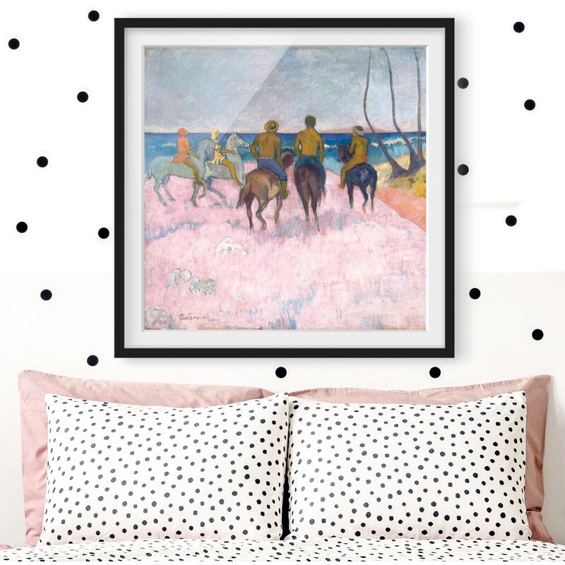 

Póster enmarcado - Paul Gauguin - Rider At The Beach Dimensión LxA: 30cm x 30cm, Marco: Negro