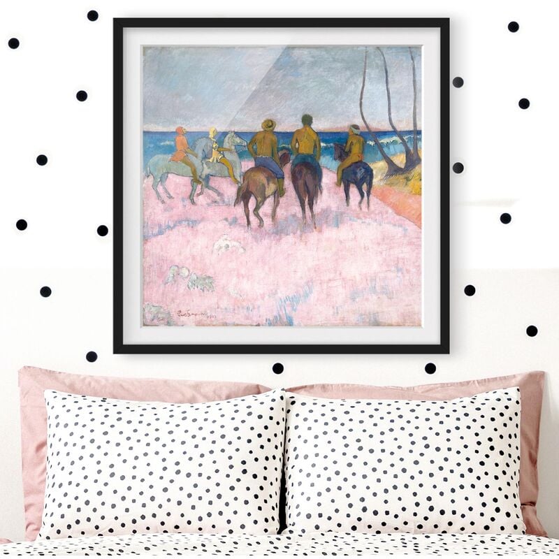 

Póster enmarcado - Paul Gauguin - Rider At The Beach Dimensión LxA: 50cm x 50cm, Marco: Negro