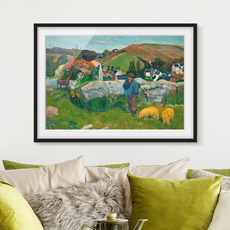 

Póster enmarcado - Paul Gauguin - The Swineherd Dimensión LxA: 50cm x 70cm, Marco: Negro