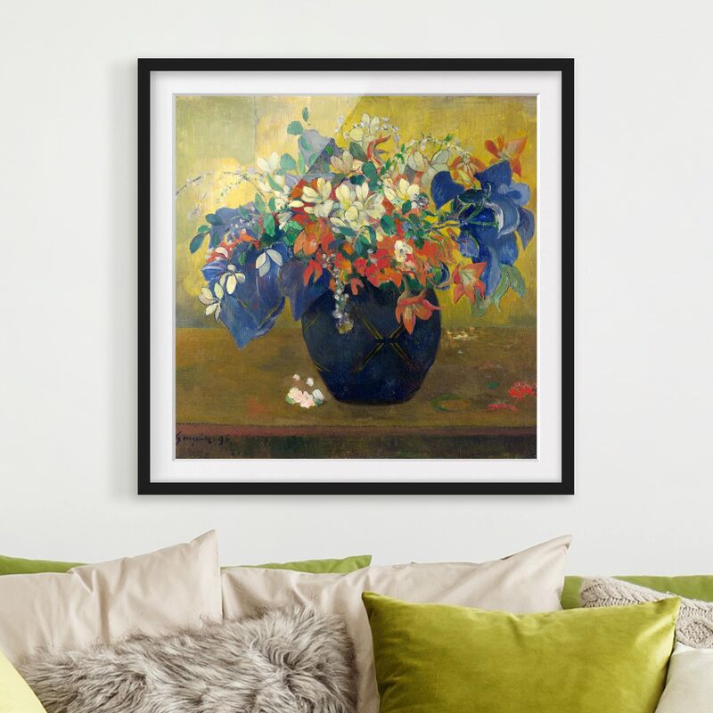 

Póster enmarcado - Paul Gauguin - Vase With Flowers Dimensión LxA: 50cm x 50cm, Marco: Negro