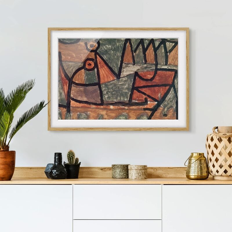 

Póster enmarcado - Paul Klee - Boating Dimensión LxA: 40cm x 55cm, Marco: Roble