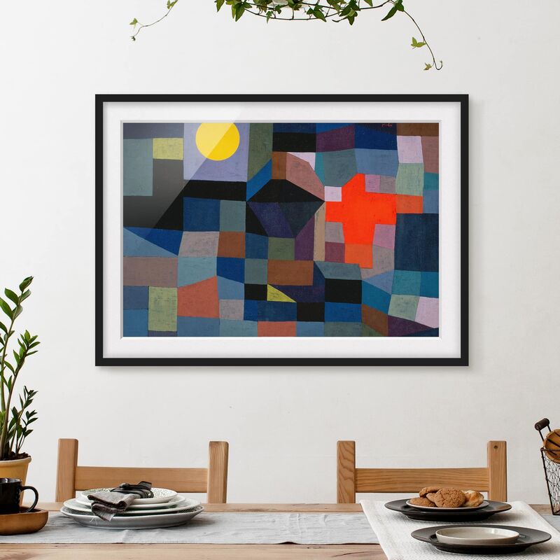 

Póster enmarcado - Paul Klee - Fire At Full Moon Dimensión LxA: 18cm x 24cm, Marco: Negro