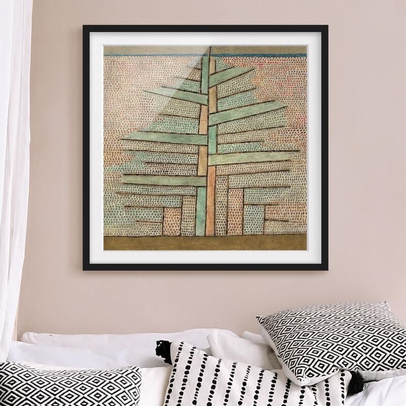 

Póster enmarcado - Paul Klee - Pine Tree Dimensión LxA: 50cm x 50cm, Marco: Negro