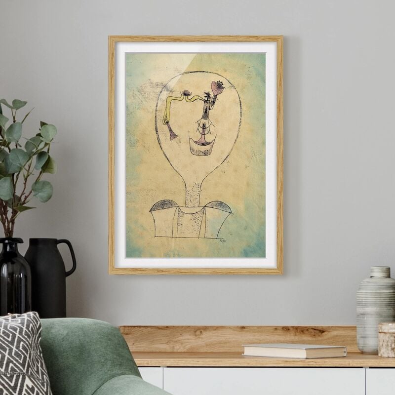 

Póster enmarcado - Paul Klee - The Bud Of The Smile Dimensión LxA: 55cm x 40cm, Marco: Roble