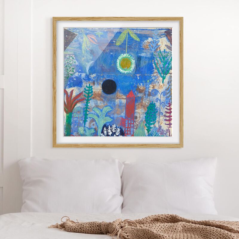 

Póster enmarcado - Paul Klee - Sunken Landscape Dimensión LxA: 70cm x 70cm, Marco: Roble