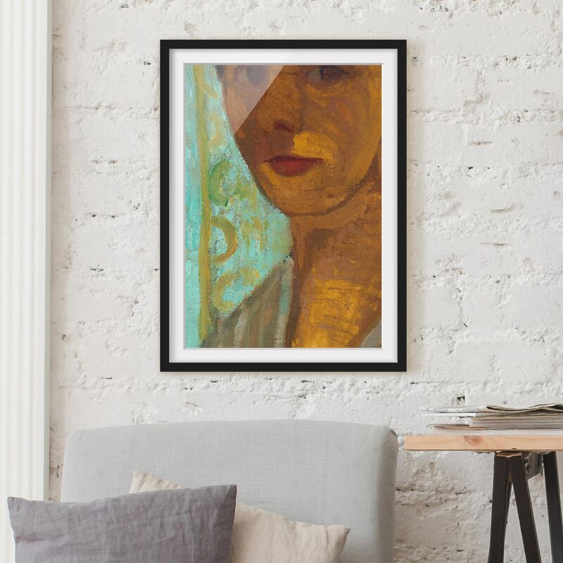 

Póster enmarcado - Paula Modersohn-Becker - Self-Portrait With A Hat And Veil Dimensión LxA: 55cm x 40cm, Marco: Negro