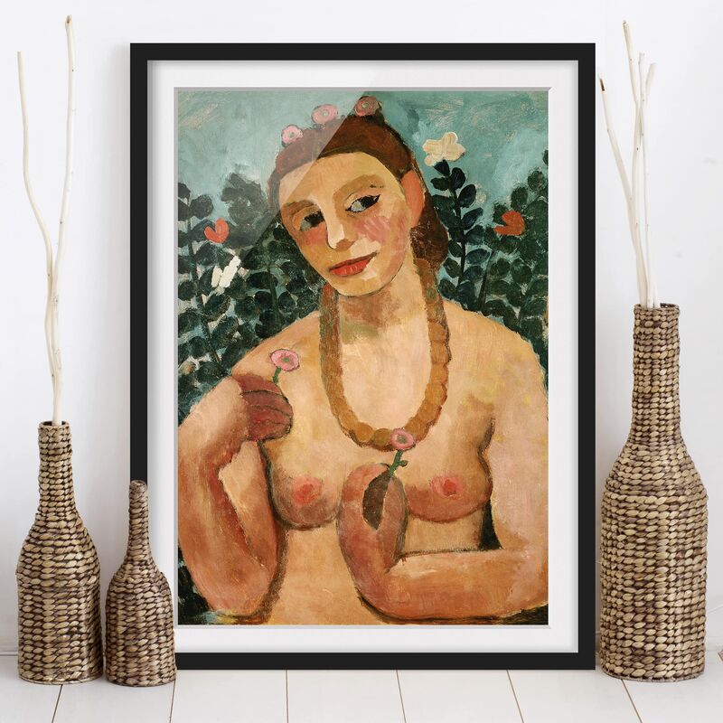 

Póster enmarcado - Paula Modersohn-Becker - Self Portrait With Amber Necklace Dimensión LxA: 70cm x 50cm, Marco: Negro
