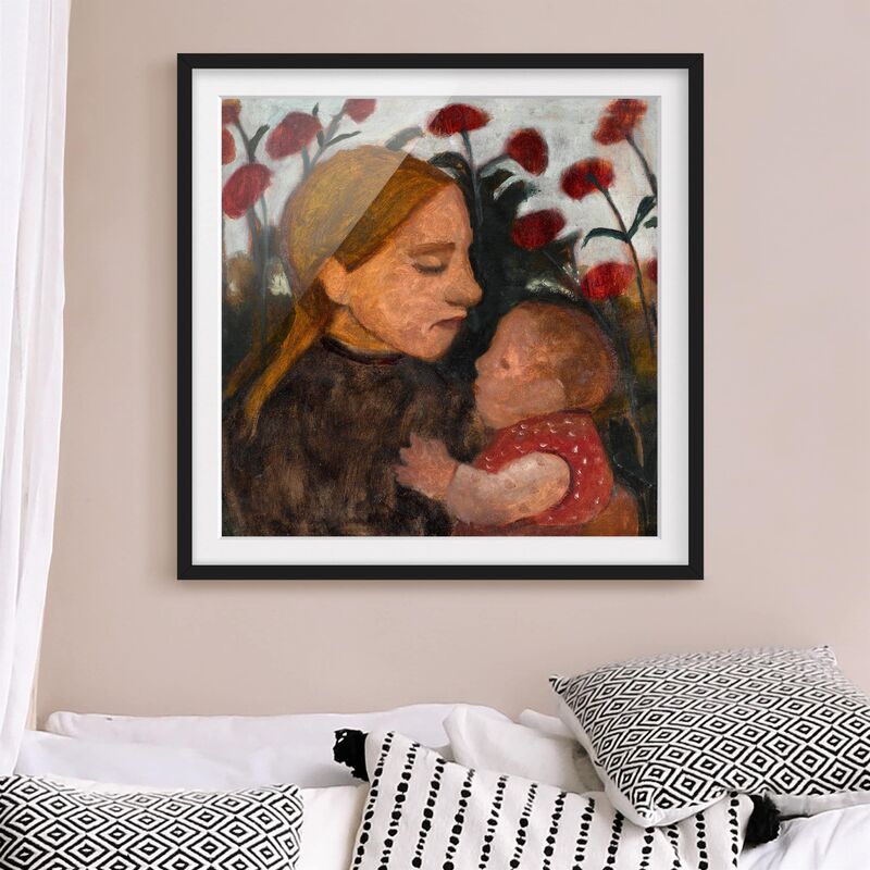 

Póster enmarcado - Paula Modersohn-Becker - Young Woman With Child Dimensión LxA: 30cm x 30cm, Marco: Negro