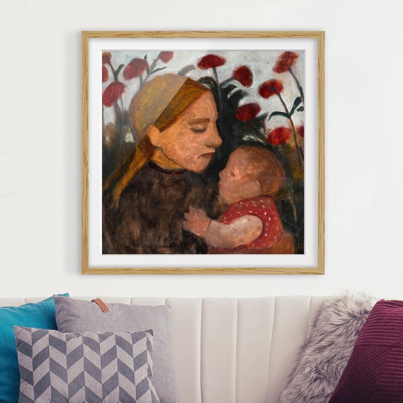 

Póster enmarcado - Paula Modersohn-Becker - Young Woman With Child Dimensión LxA: 20cm x 20cm, Marco: Roble