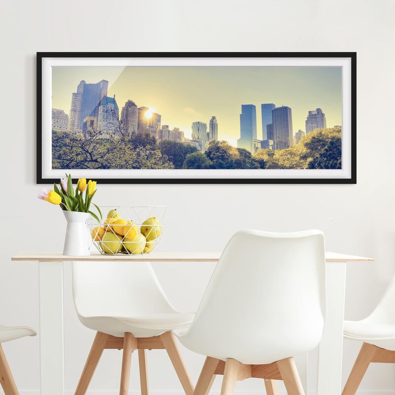 

Póster enmarcado - Peaceful Central Park Dimensión LxA: 30cm x 75cm, Marco: Negro