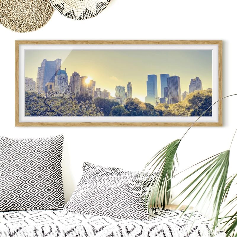 

Póster enmarcado - Peaceful Central Park Dimensión LxA: 20cm x 50cm, Marco: Roble