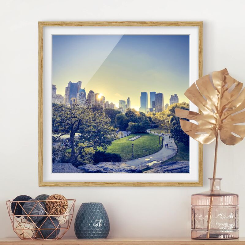 

Póster enmarcado - Peaceful Central Park Dimensión LxA: 20cm x 20cm, Marco: Roble