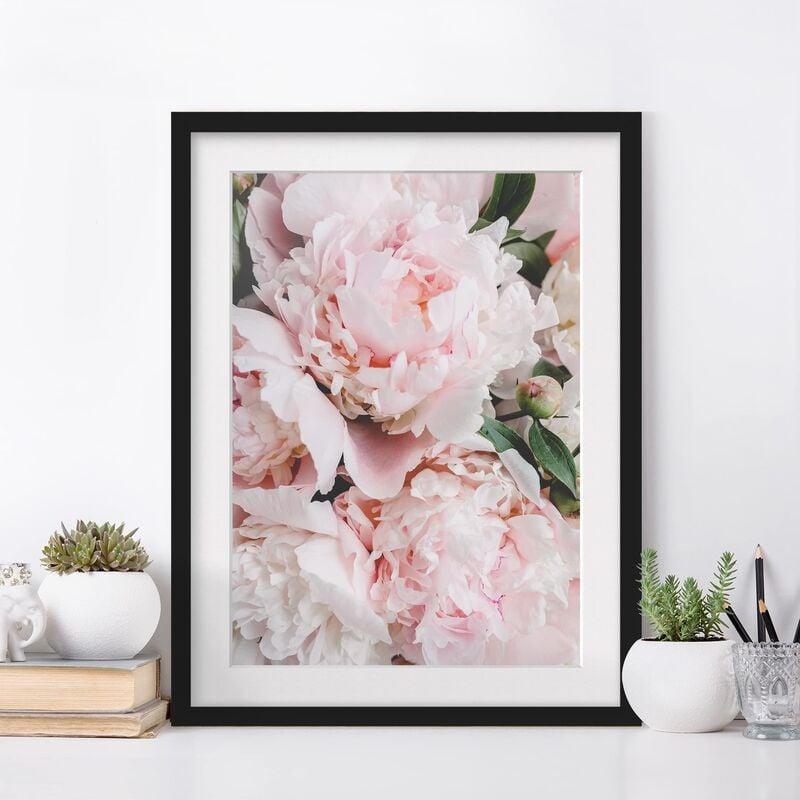 

Póster enmarcado - Peonie rosa chiaro Dimensión LxA: 70cm x 50cm, Marco: Negro