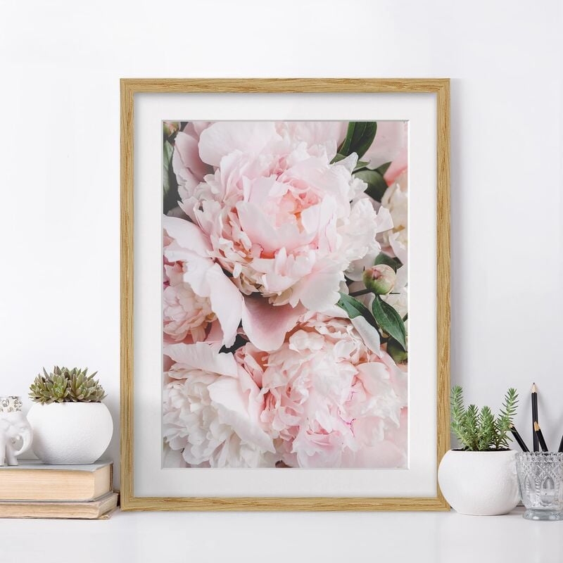 

Póster enmarcado - Peonie rosa chiaro Dimensión LxA: 40cm x 30cm, Marco: Roble