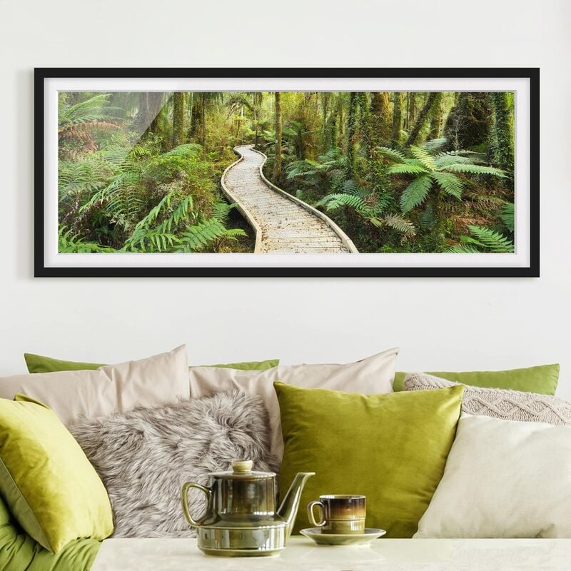 

Póster enmarcado - Percorso Nella Giungla Dimensión LxA: 30cm x 75cm, Marco: Negro