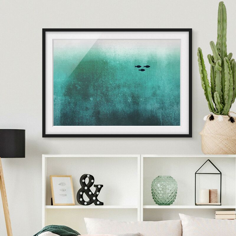 

Póster enmarcado - Pesci negli abissi Dimensión LxA: 70cm x 100cm, Marco: Negro