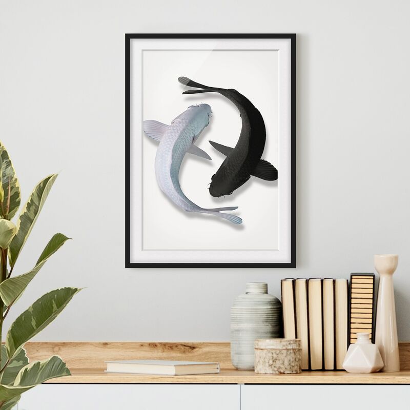 

Póster enmarcado - Pesce Ying Yang Dimensión LxA: 100cm x 70cm, Marco: Negro