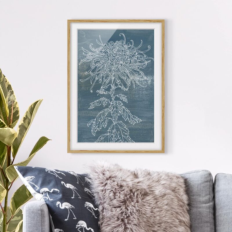 

Póster enmarcado - Piante Indigo I Dimensión LxA: 40cm x 30cm, Marco: Roble