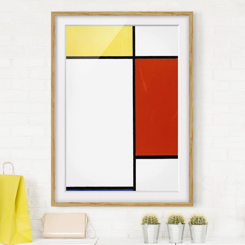 

Póster enmarcado - Piet Mondrian - Composition I Dimensión LxA: 100cm x 70cm, Marco: Roble