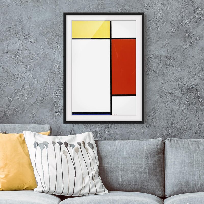 

Póster enmarcado - Piet Mondrian - Composition I Dimensión LxA: 100cm x 70cm, Marco: Negro