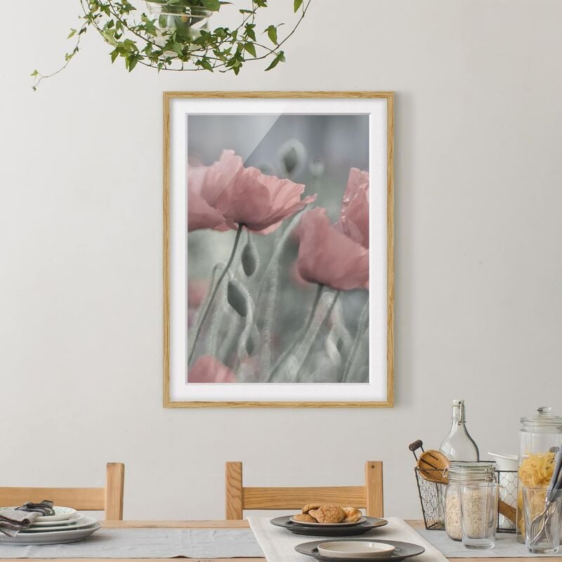 

Póster enmarcado - Picturesque Poppies Dimensión LxA: 24cm x 18cm, Marco: Roble