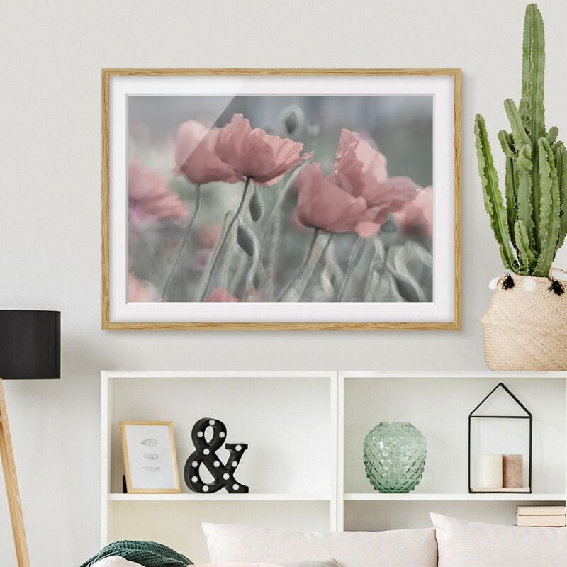 

Póster enmarcado - Picturesque Poppies Dimensión LxA: 30cm x 40cm, Marco: Roble