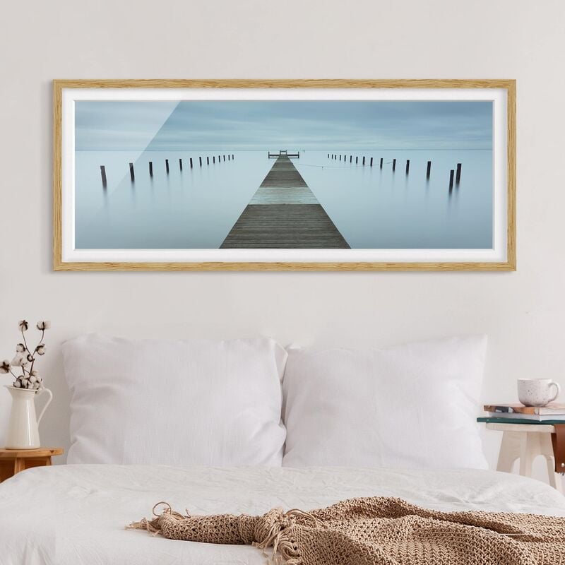 

Póster enmarcado - Pier In Svezia Dimensión LxA: 50cm x 130cm, Marco: Roble