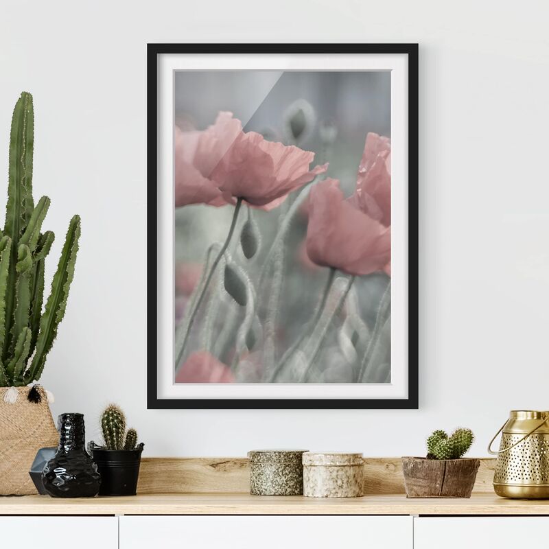 

Póster enmarcado - Picturesque Poppies Dimensión LxA: 24cm x 18cm, Marco: Negro