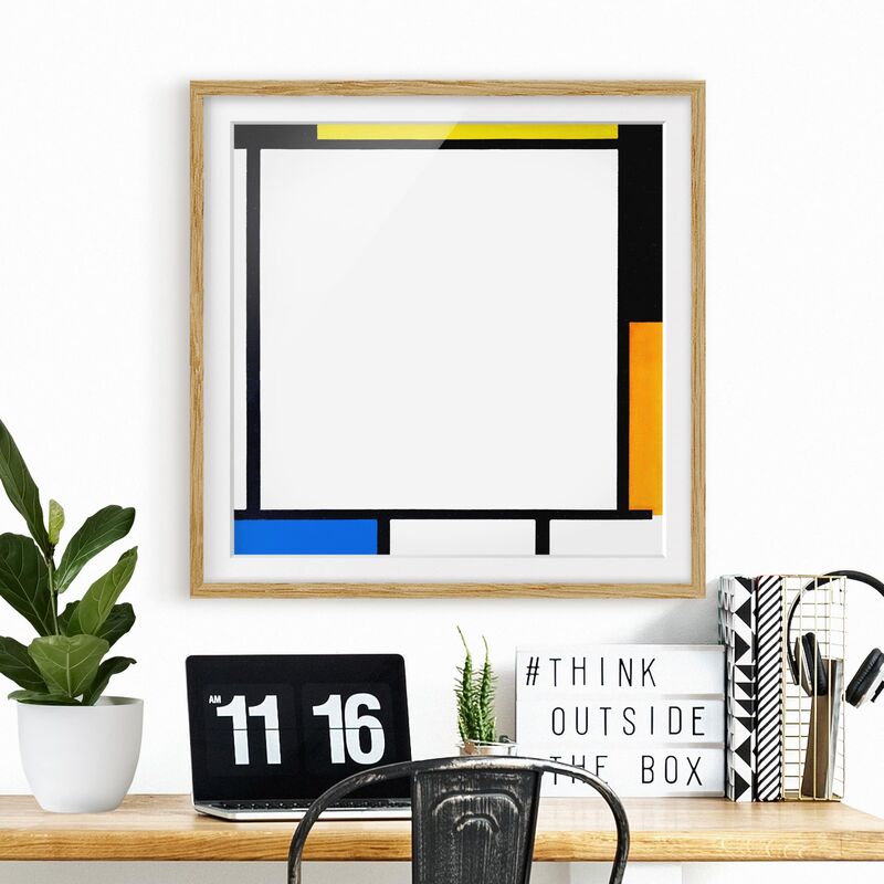 

Póster enmarcado - Piet Mondrian - Composition Ii Dimensión LxA: 30cm x 30cm, Marco: Roble