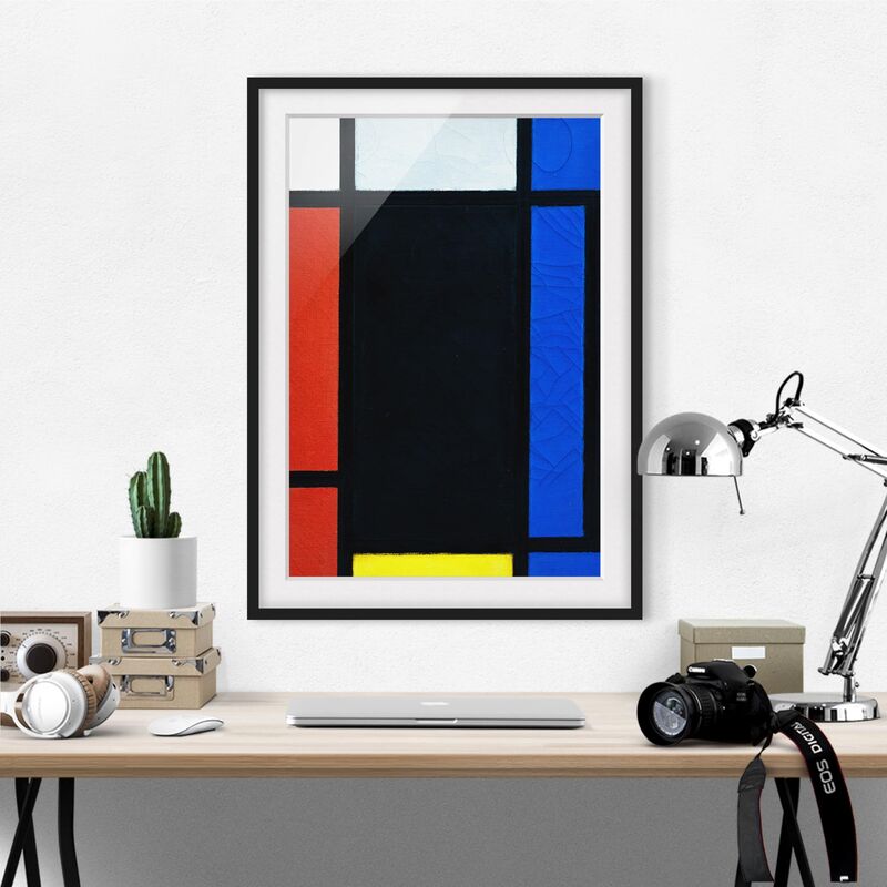 

Póster enmarcado - Piet Mondrian - Tableau No. 1 Dimensión LxA: 100cm x 70cm, Marco: Negro