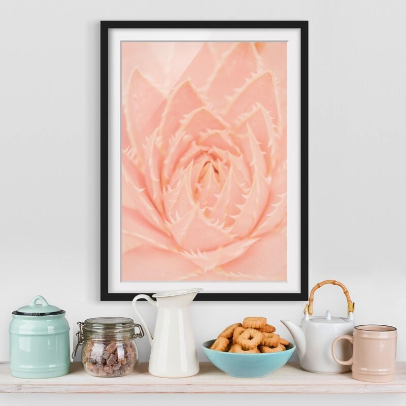 

Póster enmarcado - Pink Flower Magic Agave Dimensión LxA: 40cm x 30cm, Marco: Negro