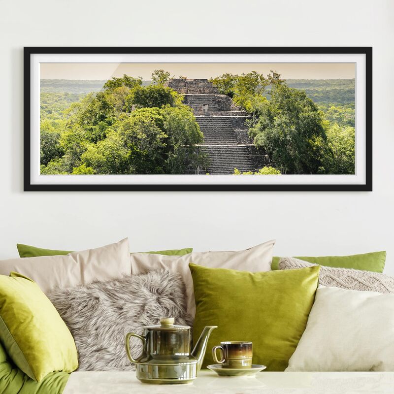 

Póster enmarcado - Piramide Di Calakmul Dimensión LxA: 40cm x 100cm, Marco: Negro