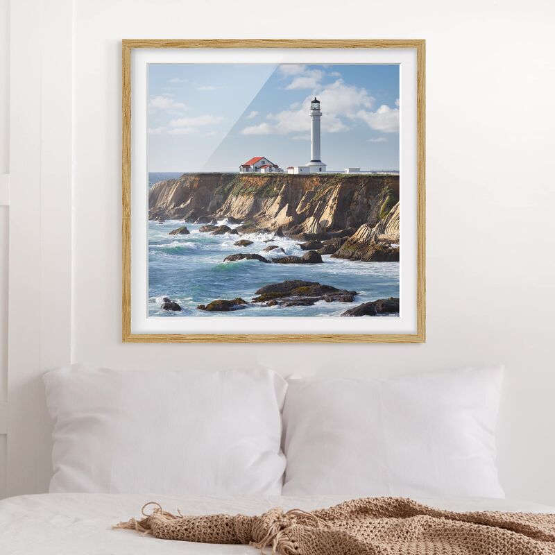 

Póster enmarcado - Point Arena Lighthouse California Dimensión LxA: 50cm x 50cm, Marco: Roble