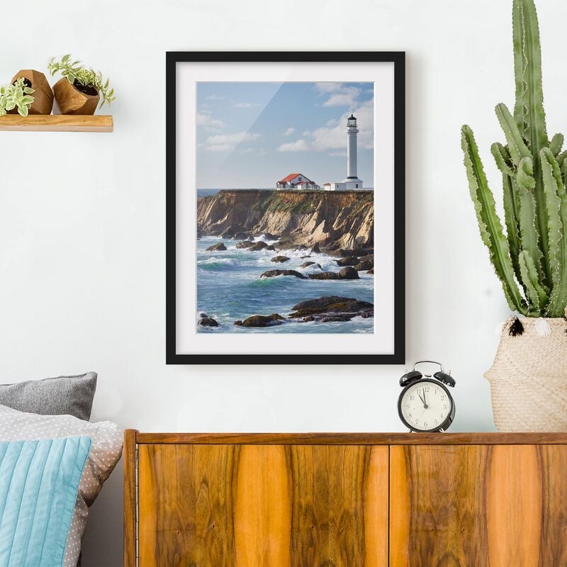 

Póster enmarcado - Point Arena Lighthouse California Dimensión LxA: 100cm x 70cm, Marco: Negro