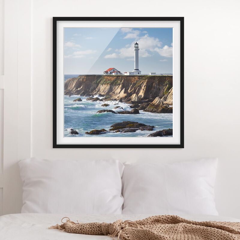 

Póster enmarcado - Point Arena Lighthouse California Dimensión LxA: 20cm x 20cm, Marco: Negro