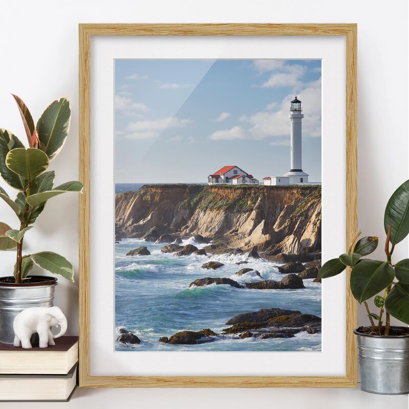 

Póster enmarcado - Point Arena Lighthouse California Dimensión LxA: 24cm x 18cm, Marco: Roble