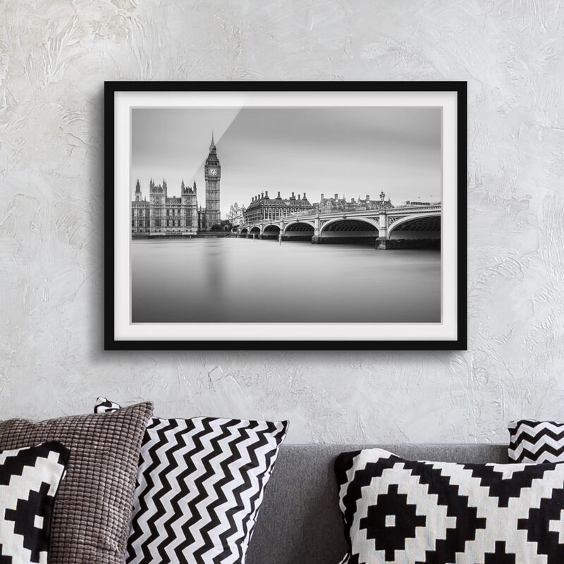 

Póster enmarcado - Ponte di Westminster e il Big Ben Dimensión LxA: 18cm x 24cm, Marco: Negro