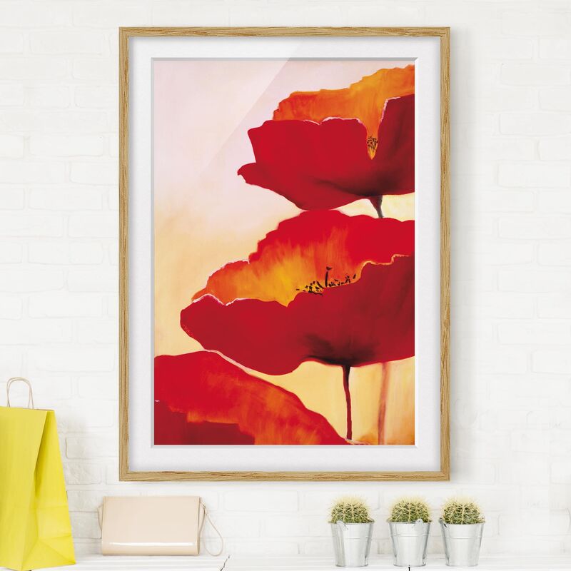 

Póster enmarcado - Poppy Family Dimensión LxA: 55cm x 40cm, Marco: Roble