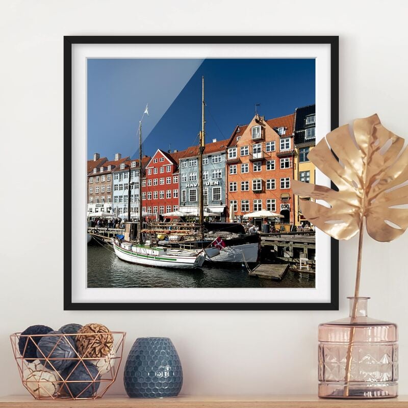 

Póster enmarcado - Port In Copenhagen Dimensión LxA: 20cm x 20cm, Marco: Negro