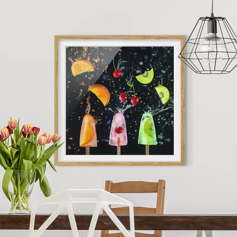 

Póster enmarcado - Popsicle Dimensión LxA: 30cm x 30cm, Marco: Roble