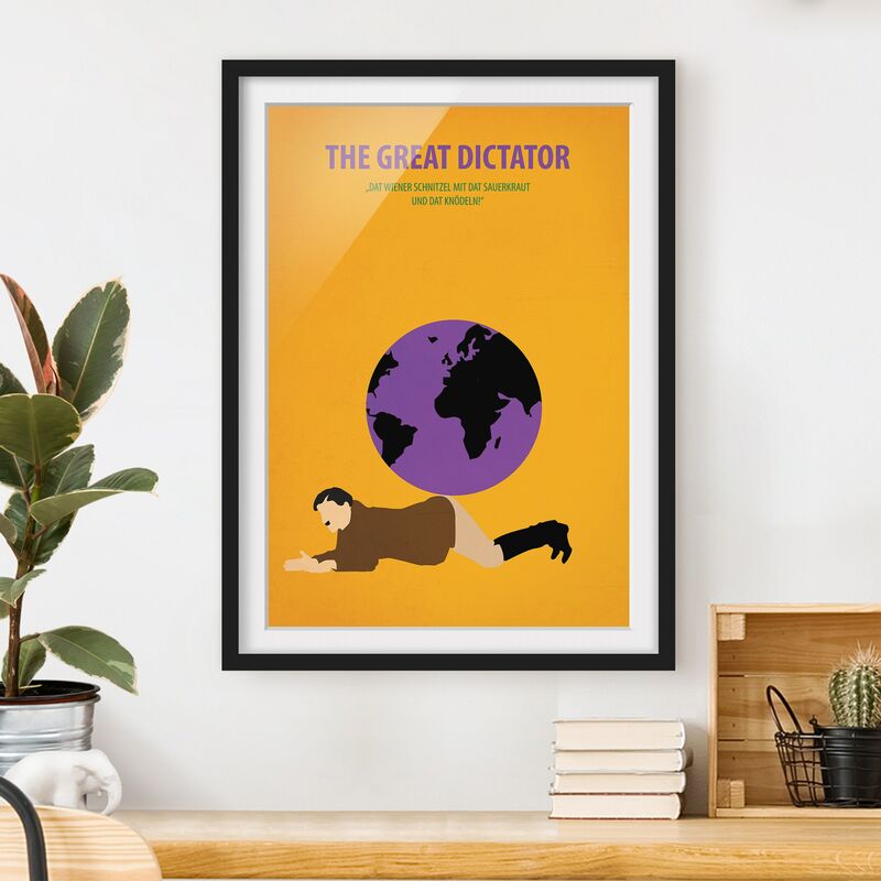 

Póster enmarcado - Poster del film Il grande dittatore Dimensión LxA: 24cm x 18cm, Marco: Negro