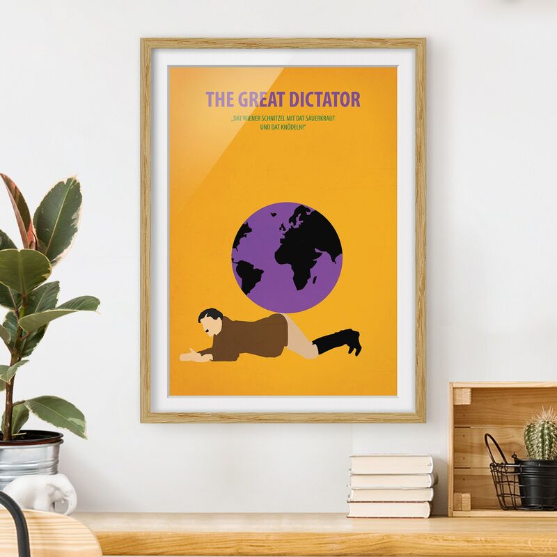 

Póster enmarcado - Poster del film Il grande dittatore Dimensión LxA: 24cm x 18cm, Marco: Roble