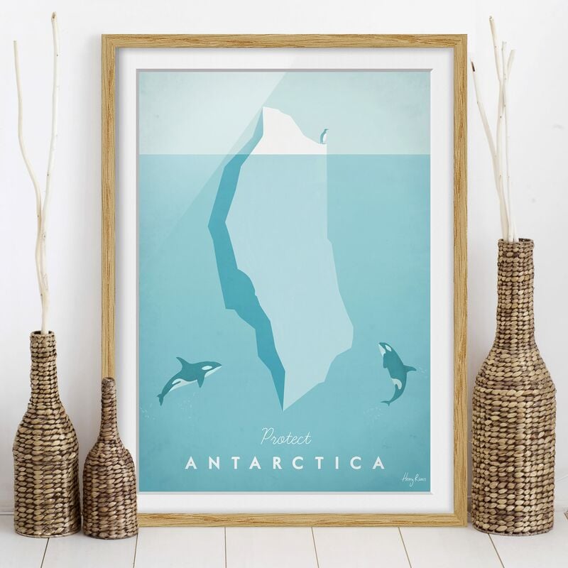 

Póster enmarcado - Poster di viaggio - Antartide Dimensión LxA: 24cm x 18cm, Marco: Roble