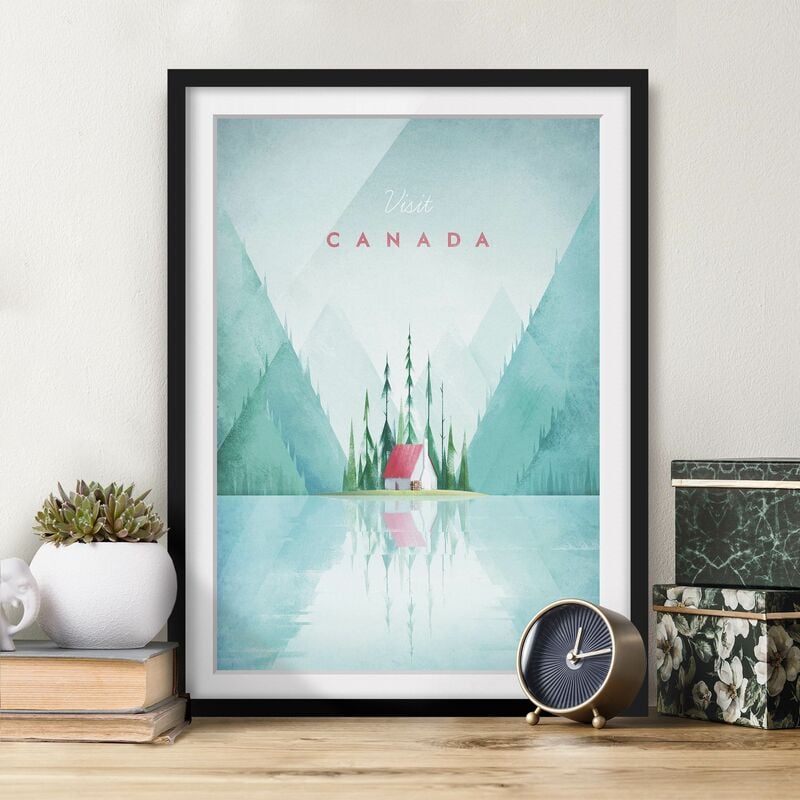 

Póster enmarcado - Poster di viaggio - Canada Dimensión LxA: 24cm x 18cm, Marco: Negro