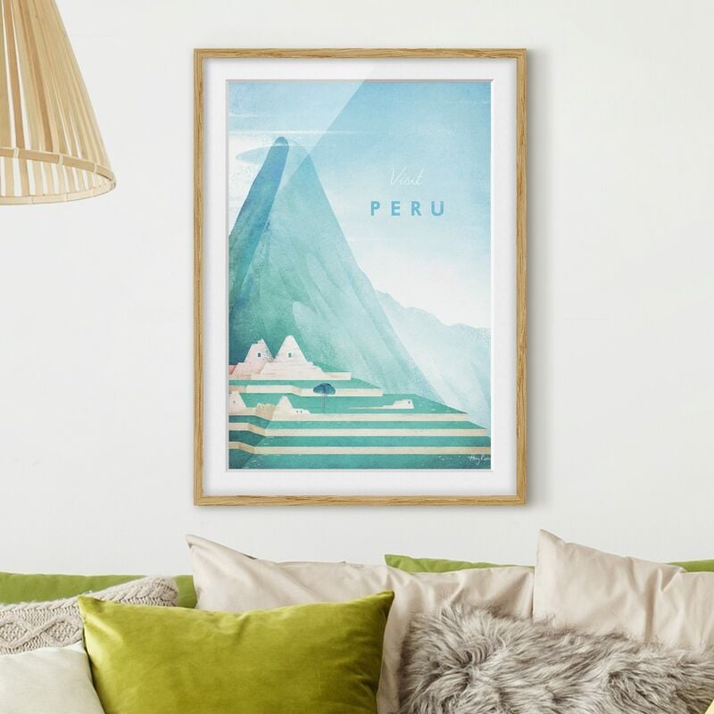 

Póster enmarcado - Poster di viaggio - Perù Dimensión LxA: 55cm x 40cm, Marco: Roble